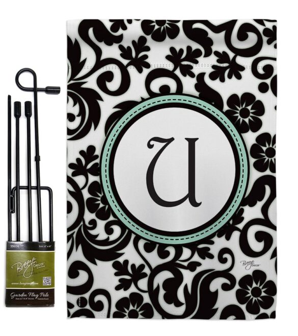 Damask U Initial - Simply Beauty Interests Vertical Impressions Decorative Flags HG130073 Made In USA - Image 4