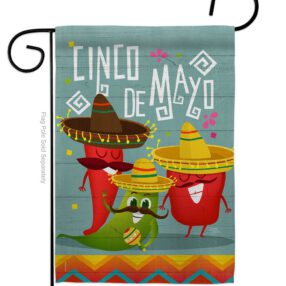 Chili Pepper Cinco de Mayo - Southwest Country & Primitive Vertical Impressions Decorative Flags HG115125 Made In USA