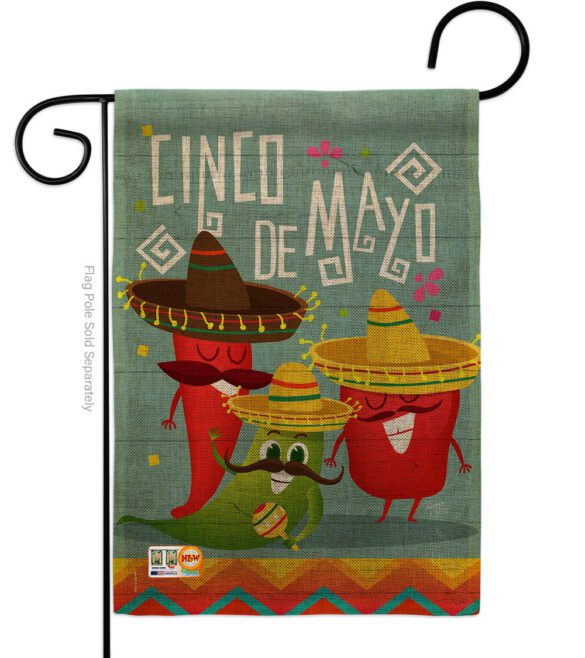 Chili Pepper Cinco de Mayo - Southwest Country & Primitive Vertical Impressions Decorative Flags HG115125 Made In USA - Image 8