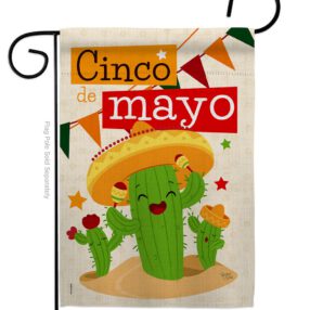 Cactus Fiesta Cinco de Mayo - Southwest Country & Primitive Vertical Impressions Decorative Flags HG115127 Made In USA