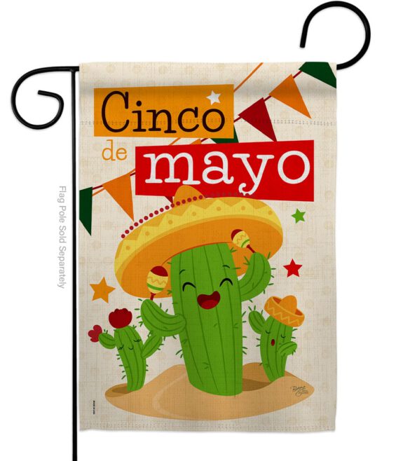 Cactus Fiesta Cinco de Mayo - Southwest Country & Primitive Vertical Impressions Decorative Flags HG115127 Made In USA