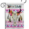 Bohemian Bull Skull - Southwest Country & Primitive Vertical Impressions Decorative Flags HG137009 Made In USA