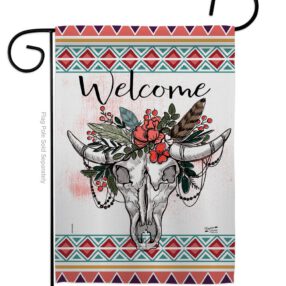 Bohemian Skull - Southwest Country & Primitive Vertical Impressions Decorative Flags HG137274 Made In USA
