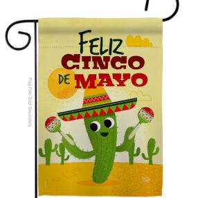 Feliz Cinco de Mayo - Southwest Country & Primitive Vertical Impressions Decorative Flags HG192058 Made In USA