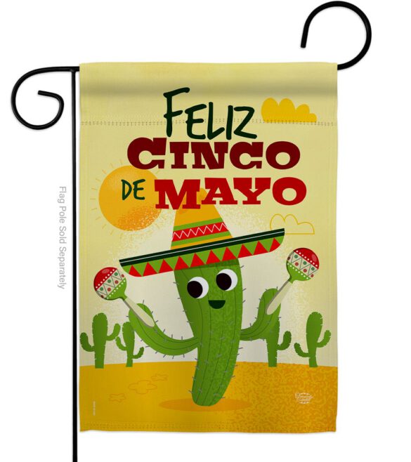 Feliz Cinco de Mayo - Southwest Country & Primitive Vertical Impressions Decorative Flags HG192058 Made In USA