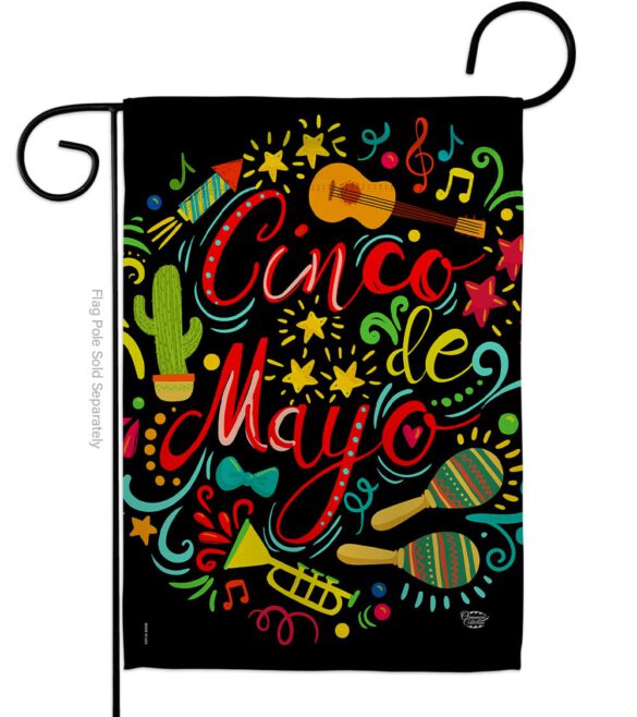 El Fiesta Cinco de Mayo - Southwest Country & Primitive Vertical Impressions Decorative Flags HG192061 Made In USA