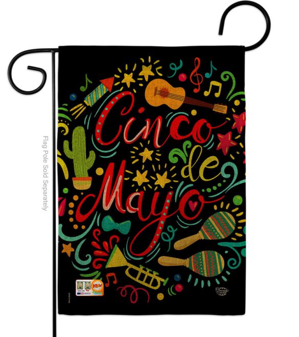 El Fiesta Cinco de Mayo - Southwest Country & Primitive Vertical Impressions Decorative Flags HG192061 Made In USA - Image 8