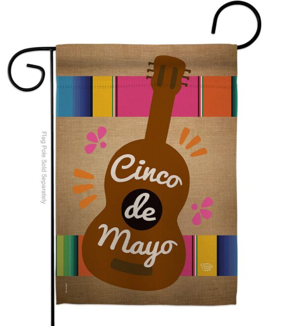 Celebrate Guitarron Cinco De Mayo - Southwest Country & Primitive Vertical Impressions Decorative Flags HG192062 Made In USA