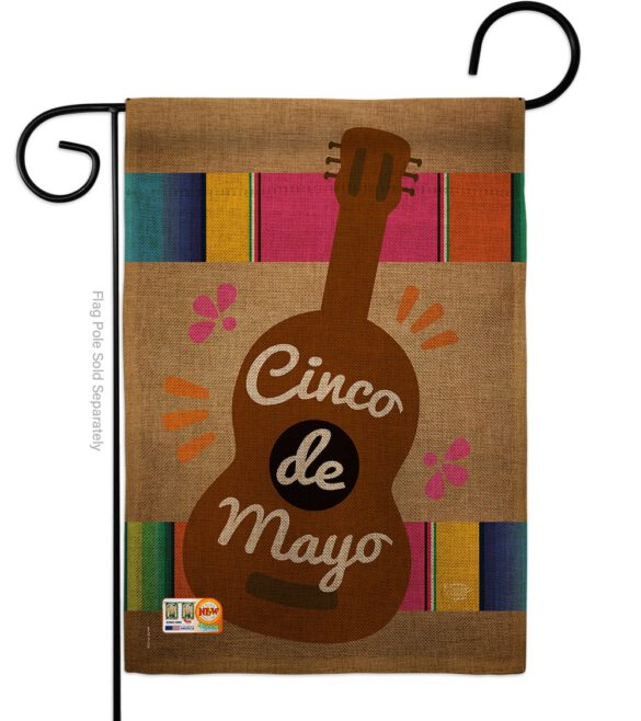 Celebrate Guitarron Cinco De Mayo - Southwest Country & Primitive Vertical Impressions Decorative Flags HG192062 Made In USA - Image 8