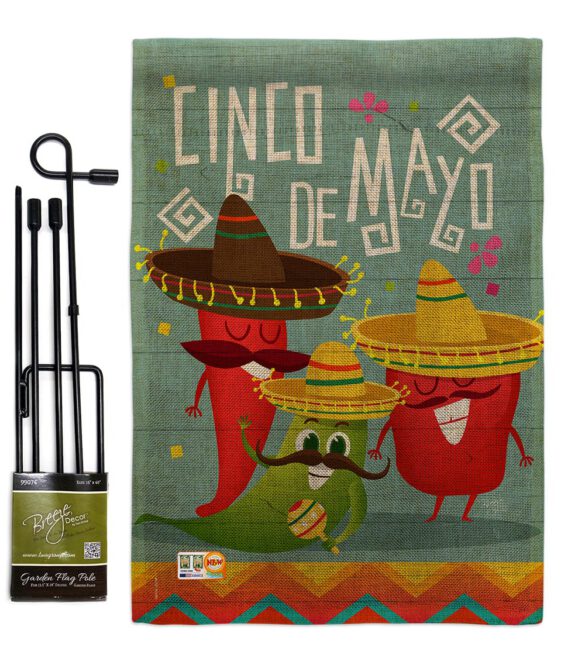 Chili Pepper Cinco de Mayo - Southwest Country & Primitive Vertical Impressions Decorative Flags HG115125 Made In USA - Image 9