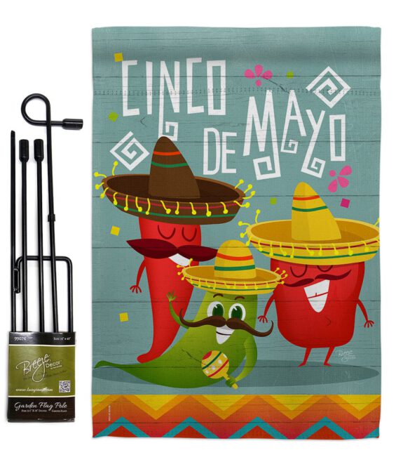 Chili Pepper Cinco de Mayo - Southwest Country & Primitive Vertical Impressions Decorative Flags HG115125 Made In USA - Image 4