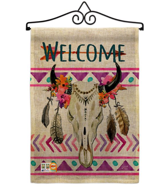 Bohemian Bull Skull - Southwest Country & Primitive Vertical Impressions Decorative Flags HG137009 Made In USA - Image 10