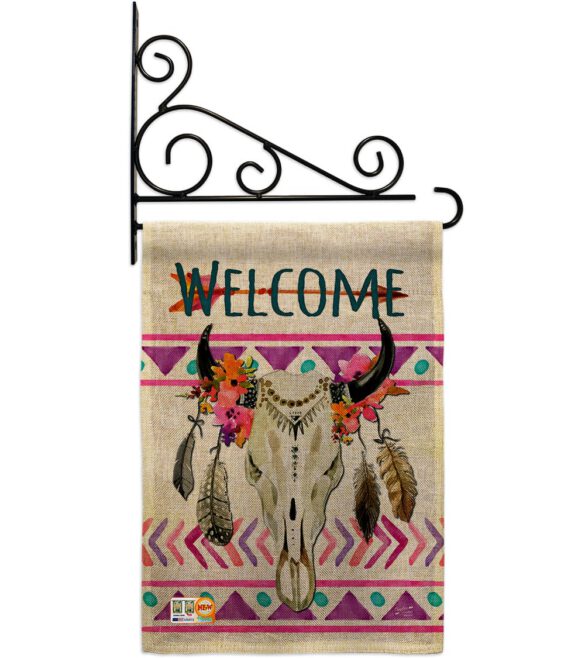 Bohemian Bull Skull - Southwest Country & Primitive Vertical Impressions Decorative Flags HG137009 Made In USA - Image 12