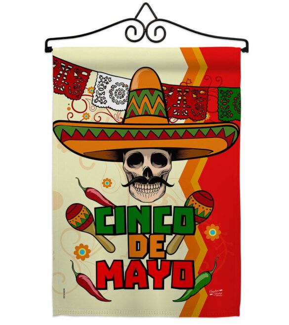 Calavera Cinco de Mayo - Southwest Country & Primitive Vertical Impressions Decorative Flags HG137045 Made In USA - Image 7