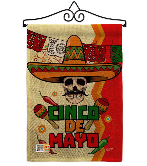 Calavera Cinco de Mayo - Southwest Country & Primitive Vertical Impressions Decorative Flags HG137045 Made In USA - Image 10