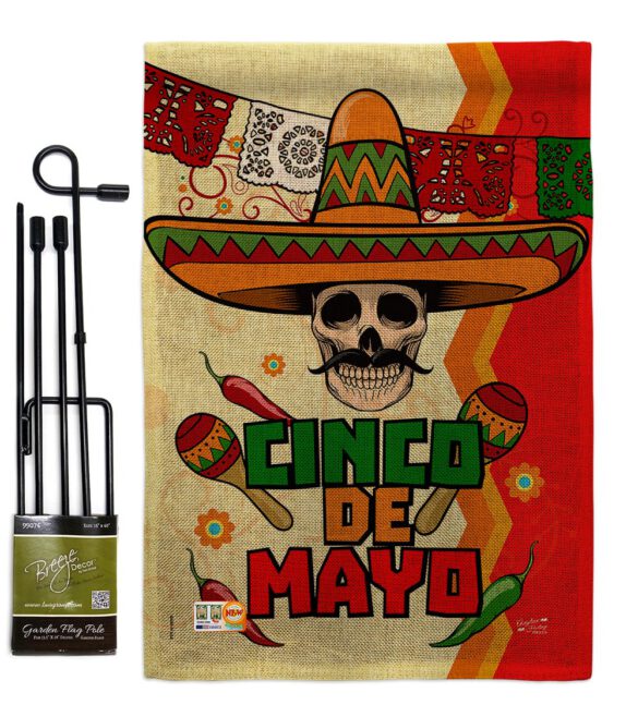 Calavera Cinco de Mayo - Southwest Country & Primitive Vertical Impressions Decorative Flags HG137045 Made In USA - Image 9
