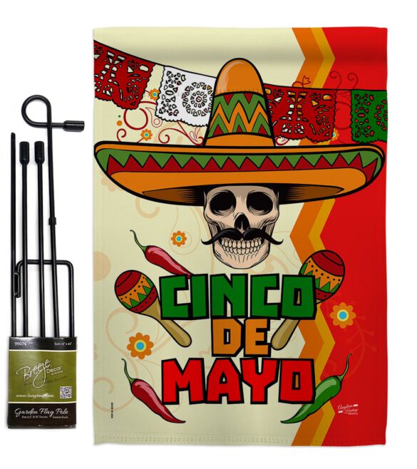 Calavera Cinco de Mayo - Southwest Country & Primitive Vertical Impressions Decorative Flags HG137045 Made In USA - Image 4