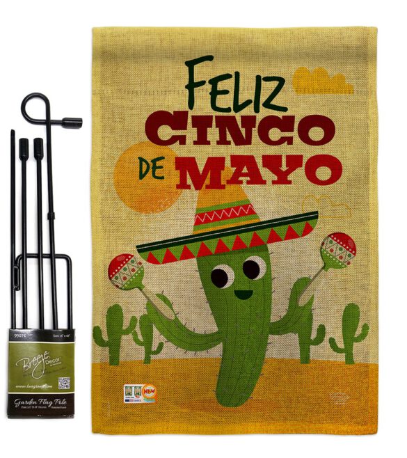 Feliz Cinco de Mayo - Southwest Country & Primitive Vertical Impressions Decorative Flags HG192058 Made In USA - Image 9