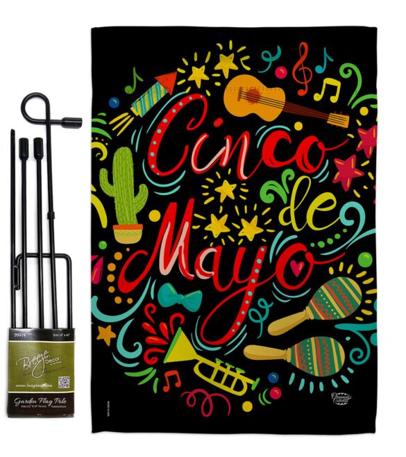El Fiesta Cinco de Mayo - Southwest Country & Primitive Vertical Impressions Decorative Flags HG192061 Made In USA - Image 4