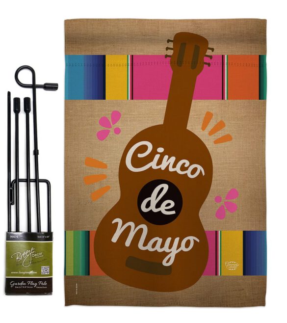Celebrate Guitarron Cinco De Mayo - Southwest Country & Primitive Vertical Impressions Decorative Flags HG192062 Made In USA - Image 4