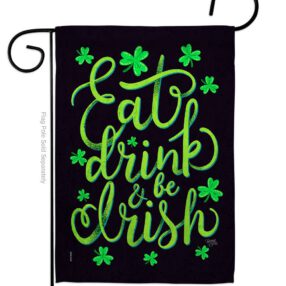Eat Drink Irish - St Patrick Spring Vertical Impressions Decorative Flags HG102060 Made In USA