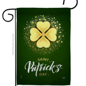 Gold Shamrock - St Patrick Spring Vertical Impressions Decorative Flags HG102061 Made In USA