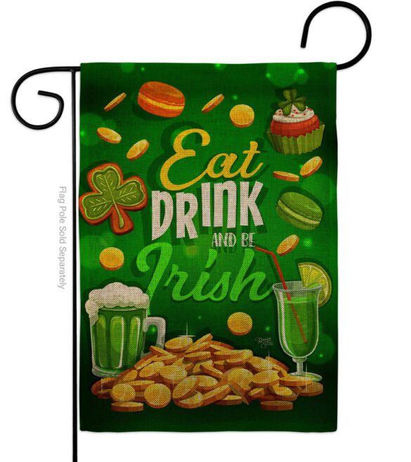 Eat Drink Be Irish - St Patrick Spring Vertical Impressions Decorative Flags HG102064 Made In USA - Image 11