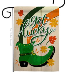 Get Lucky Boot - St Patrick Spring Vertical Impressions Decorative Flags HG120035 Made In USA