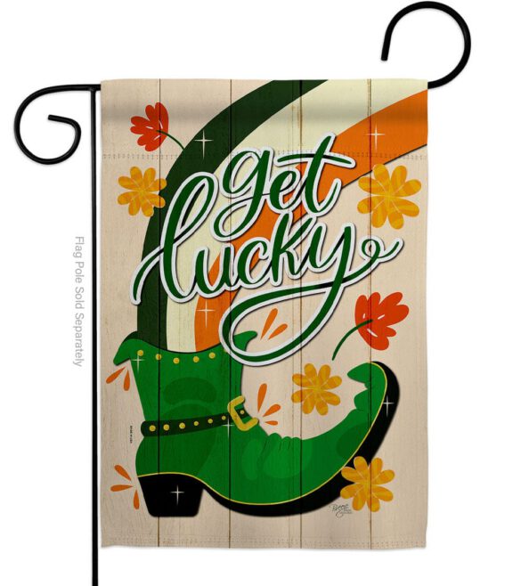 Get Lucky Boot - St Patrick Spring Vertical Impressions Decorative Flags HG120035 Made In USA