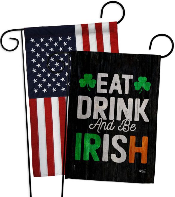 Eat Drink Be Irish - St Patrick Spring Vertical Impressions Decorative Flags HG130308 Made In USA - Image 9