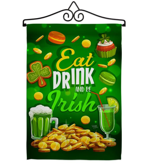 Eat Drink Be Irish - St Patrick Spring Vertical Impressions Decorative Flags HG102064 Made In USA - Image 7
