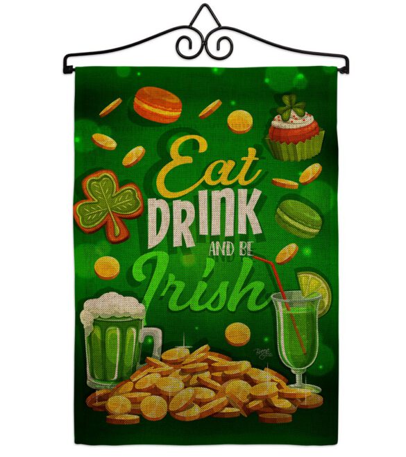 Eat Drink Be Irish - St Patrick Spring Vertical Impressions Decorative Flags HG102064 Made In USA - Image 17