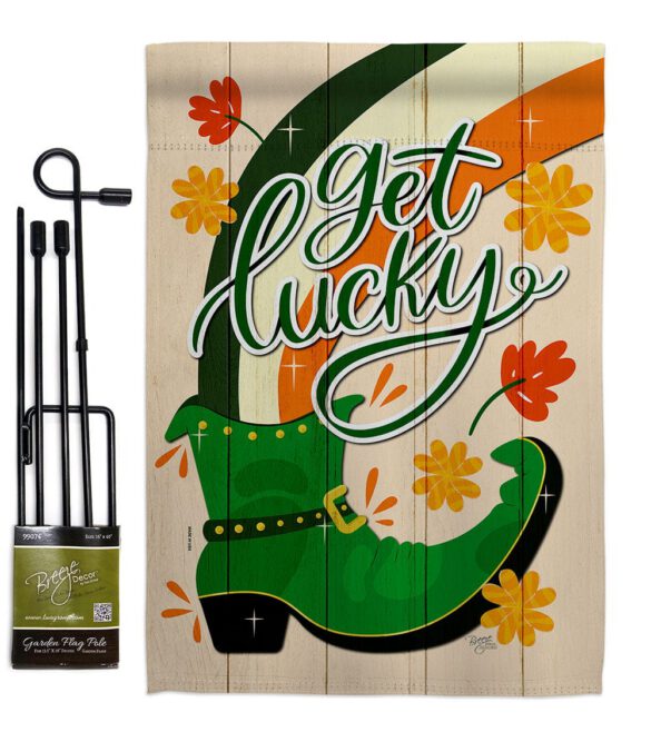 Get Lucky Boot - St Patrick Spring Vertical Impressions Decorative Flags HG120035 Made In USA - Image 4