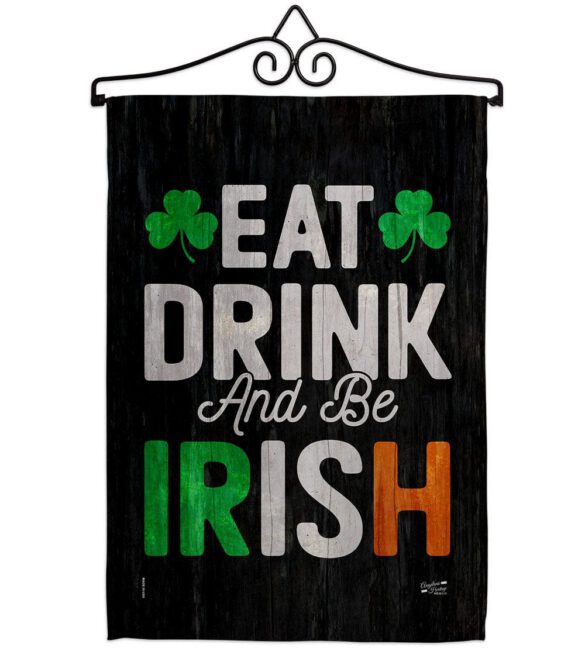 Eat Drink Be Irish - St Patrick Spring Vertical Impressions Decorative Flags HG130308 Made In USA - Image 16