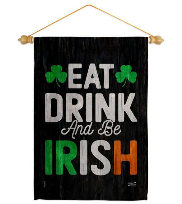 Eat Drink Be Irish - St Patrick Spring Vertical Impressions Decorative Flags HG130308 Made In USA - Image 19