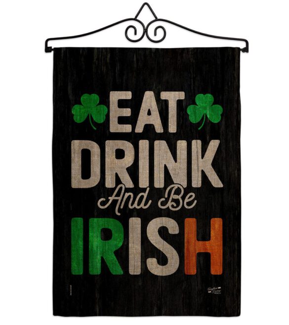 Eat Drink Be Irish - St Patrick Spring Vertical Impressions Decorative Flags HG130308 Made In USA - Image 37