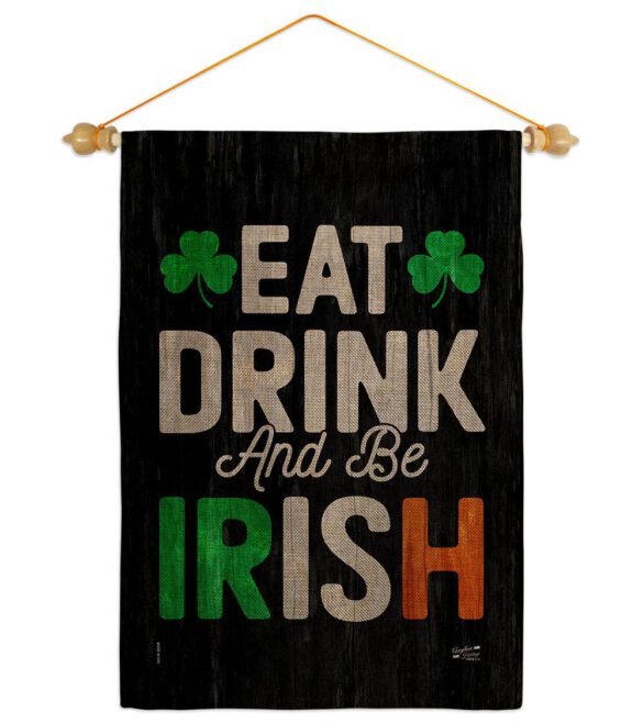 Eat Drink Be Irish - St Patrick Spring Vertical Impressions Decorative Flags HG130308 Made In USA - Image 40