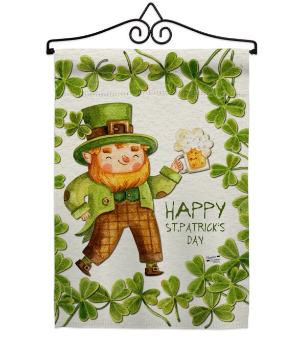 Happy Leprechaun - St Patrick Spring Vertical Impressions Decorative Flags HG137401 Made In USA - Image 7