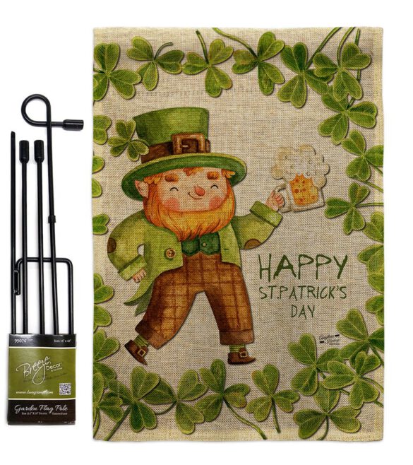 Happy Leprechaun - St Patrick Spring Vertical Impressions Decorative Flags HG137401 Made In USA - Image 14
