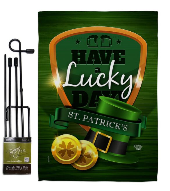 Have A Lucky Day - St Patrick Spring Vertical Impressions Decorative Flags HG192157 Made In USA - Image 4