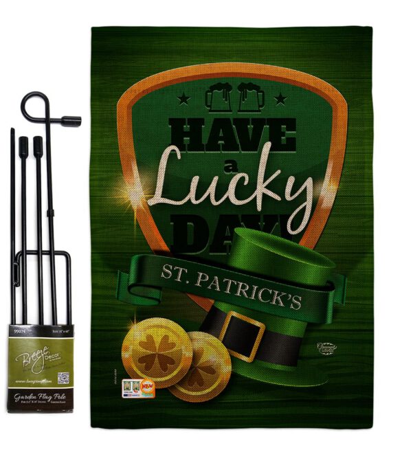 Have A Lucky Day - St Patrick Spring Vertical Impressions Decorative Flags HG192157 Made In USA - Image 9