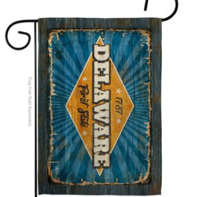 Delaware Vintage - States Americana Vertical Impressions Decorative Flags HG140952 Made In USA