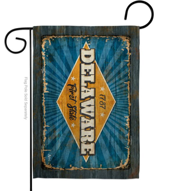 Delaware Vintage - States Americana Vertical Impressions Decorative Flags HG140952 Made In USA
