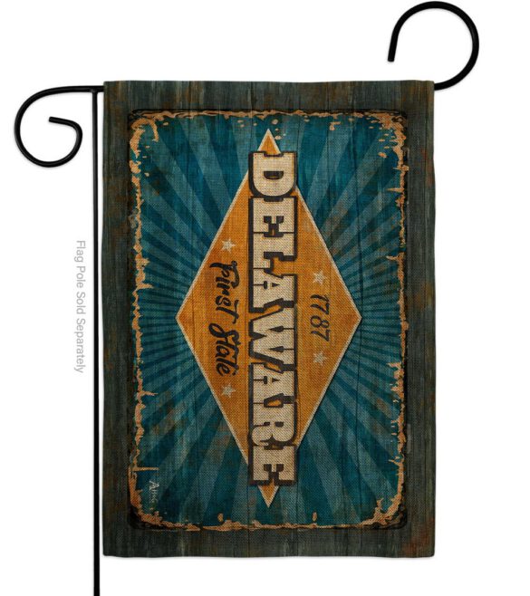 Delaware Vintage - States Americana Vertical Impressions Decorative Flags HG140952 Made In USA - Image 11