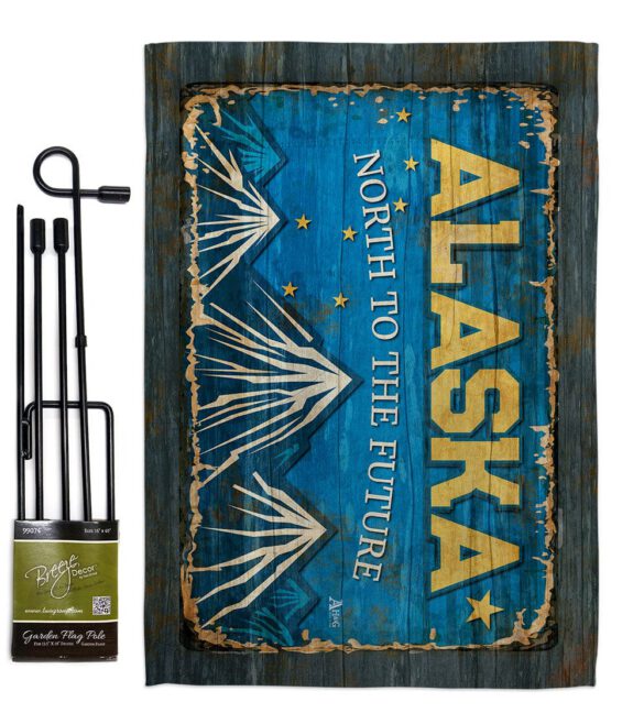 Alaska Vintage - States Americana Vertical Impressions Decorative Flags HG140946 Made In USA - Image 5