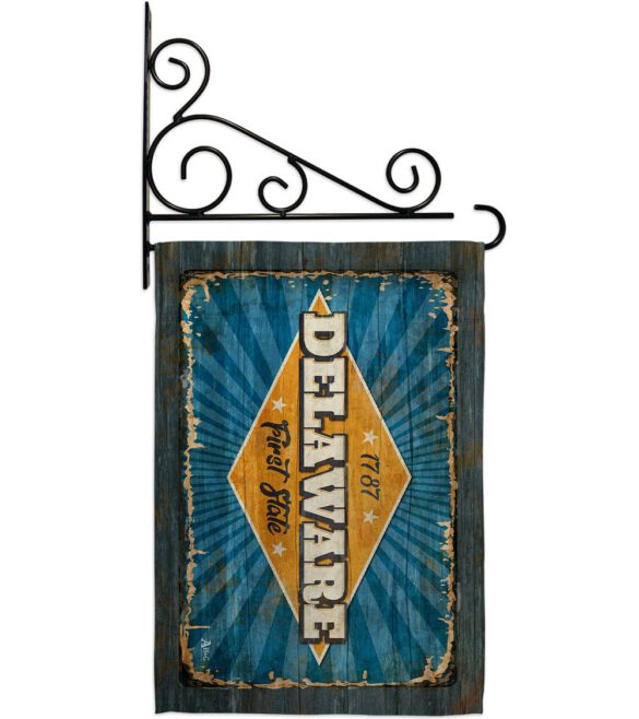 Delaware Vintage - States Americana Vertical Impressions Decorative Flags HG140952 Made In USA - Image 8