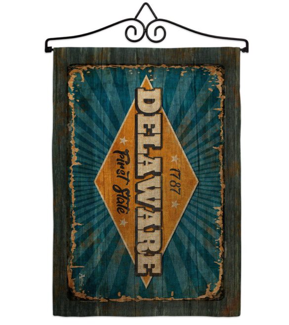 Delaware Vintage - States Americana Vertical Impressions Decorative Flags HG140952 Made In USA - Image 17