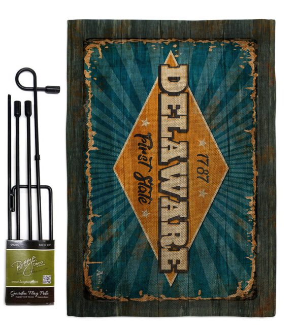 Delaware Vintage - States Americana Vertical Impressions Decorative Flags HG140952 Made In USA - Image 14