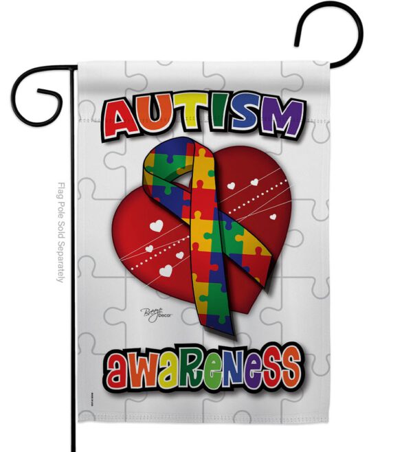 Autism Awareness - Support Inspirational Vertical Impressions Decorative Flags HG115085 Made In USA - Image 2