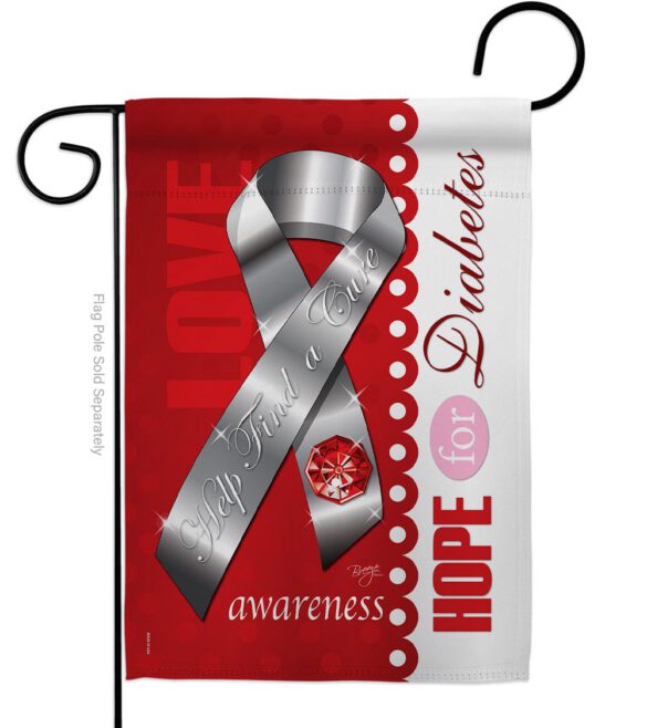 Diabetes - Support Inspirational Vertical Impressions Decorative Flags HG115097 Made In USA
